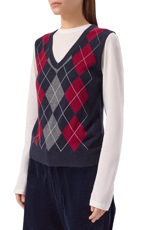 Кашемировый жилет arch4 KNVS2644 Синий  KNVS2644 Фото 3