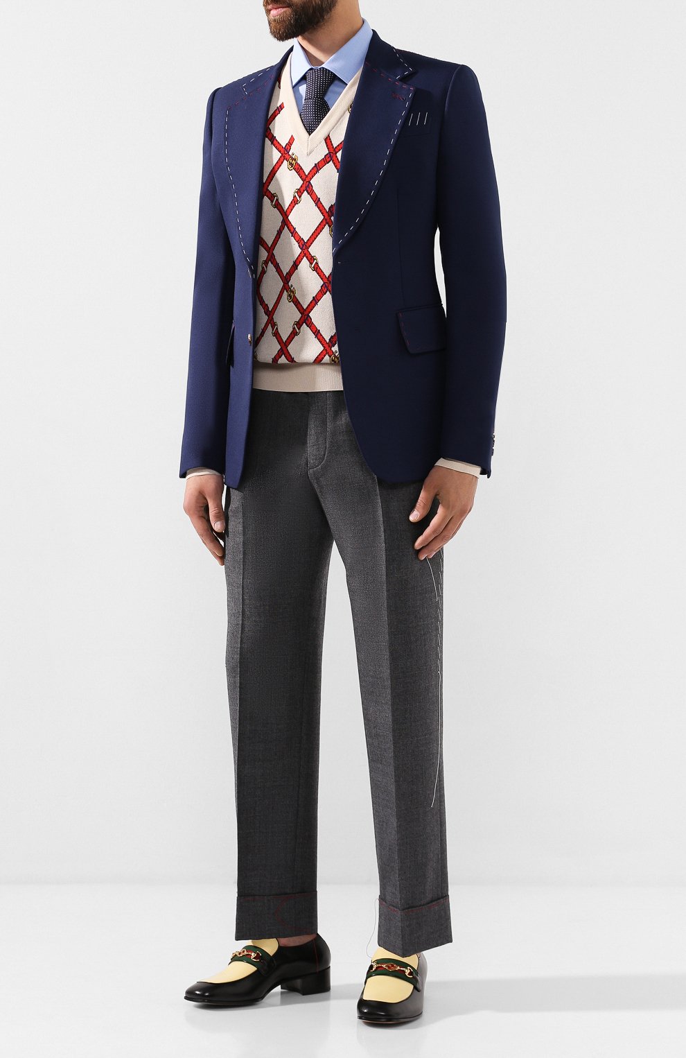 Шерстяной пуловер GUCCI бежевого цвета по цене 89950 руб., арт. 595516/XKA0Z, фото 2 Шерстяной пуловер GUCCI, арт. 595516/XKA0Z, фото 2