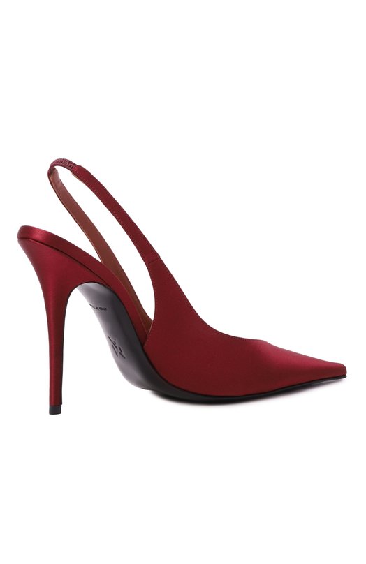 Текстильные туфли Anok Sling 105 Amina Muaddi AN0K SLING 105/SATIN Бордовый  AN0K SLING 105/SATIN Фото 5