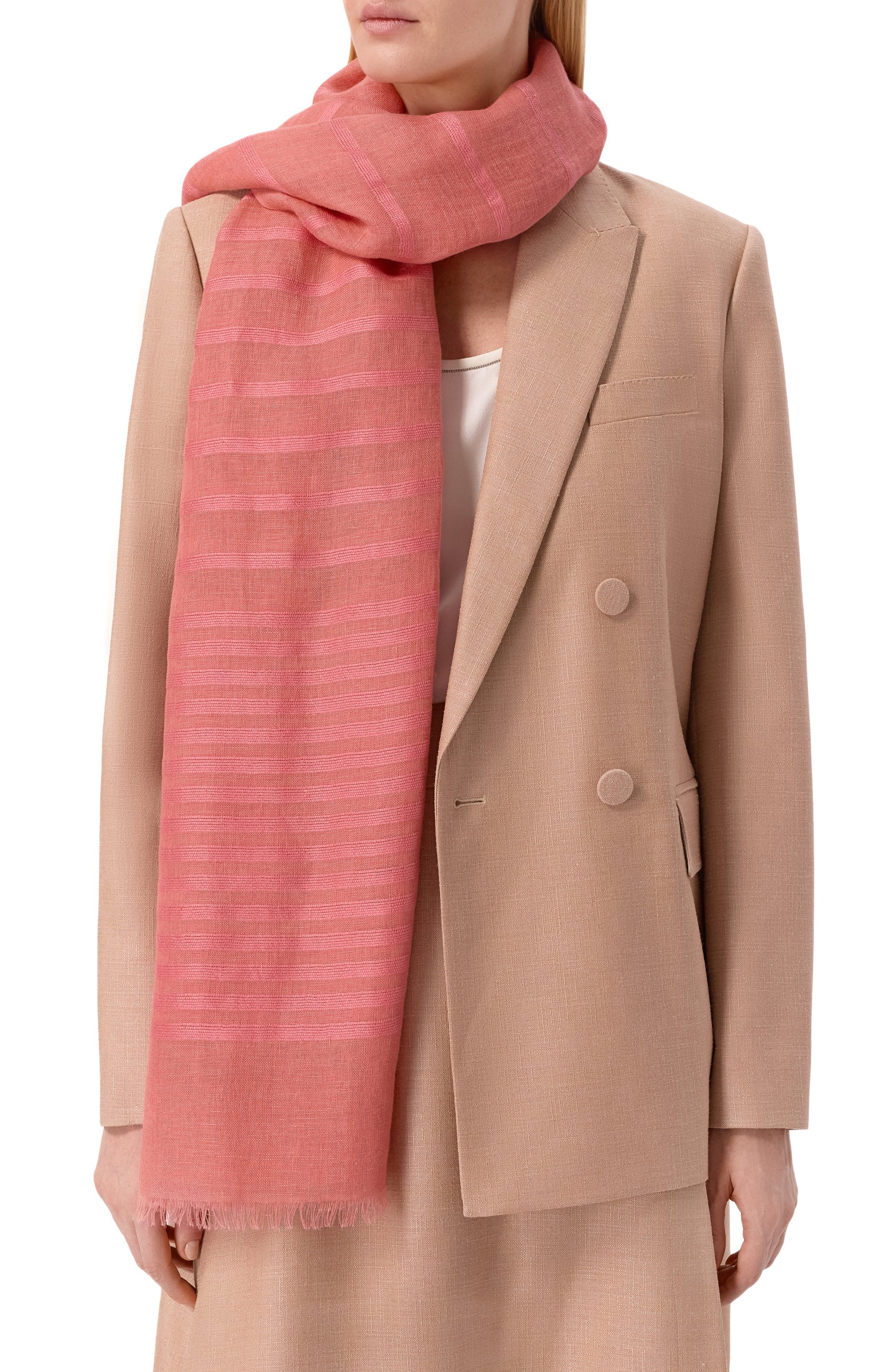 Палантин изо льна и хлопка GIORGIO ARMANI, арт. GW003284/AF25077, фото 2