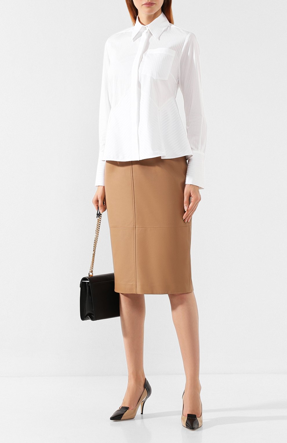 Хлопковая рубашка VICTORIA, VICTORIA BECKHAM белого цвета по цене 25100 руб., арт. SHVV 162A PAW19 STRIPED SHIRTING, фото 2 Хлопковая рубашка VICTORIA, VICTORIA BECKHAM, арт. SHVV 162A PAW19 STRIPED SHIRTING, фото 2