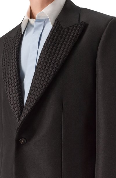 Шерстяной пиджак BOTTEGA VENETA черного цвета по цене 647000 руб., арт. 871226/V60F0, фото 5 Шерстяной пиджак BOTTEGA VENETA, арт. 871226/V60F0, фото 5