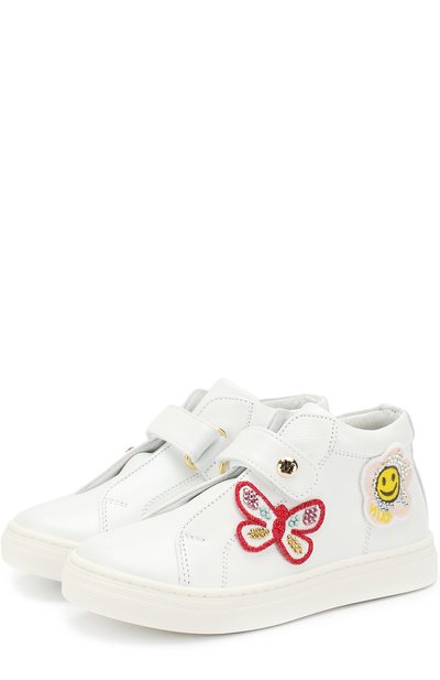 Кожаные кеды с аппликациями и застежками велькро MISSOURI, арт. 4514 A/27-30, фото 1