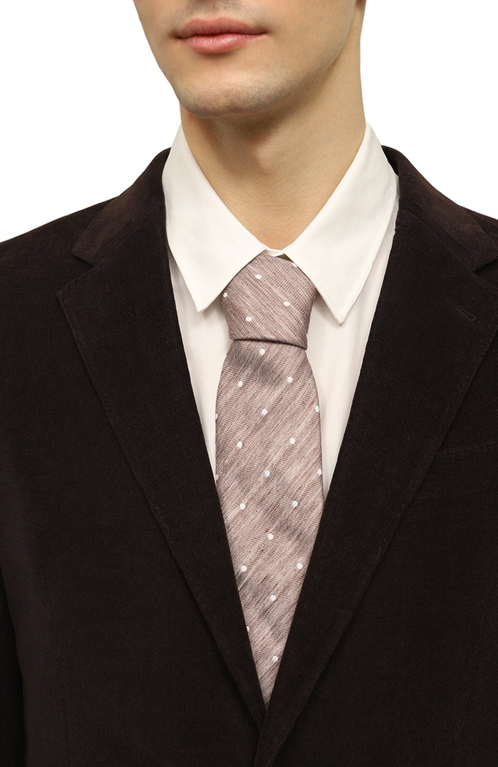 Галстук изо льна и хлопка ALTEA темно-бежевого цвета по цене 7760 руб., арт. 2314816, фото 2 Галстук изо льна и хлопка ALTEA, арт. 2314816, фото 2