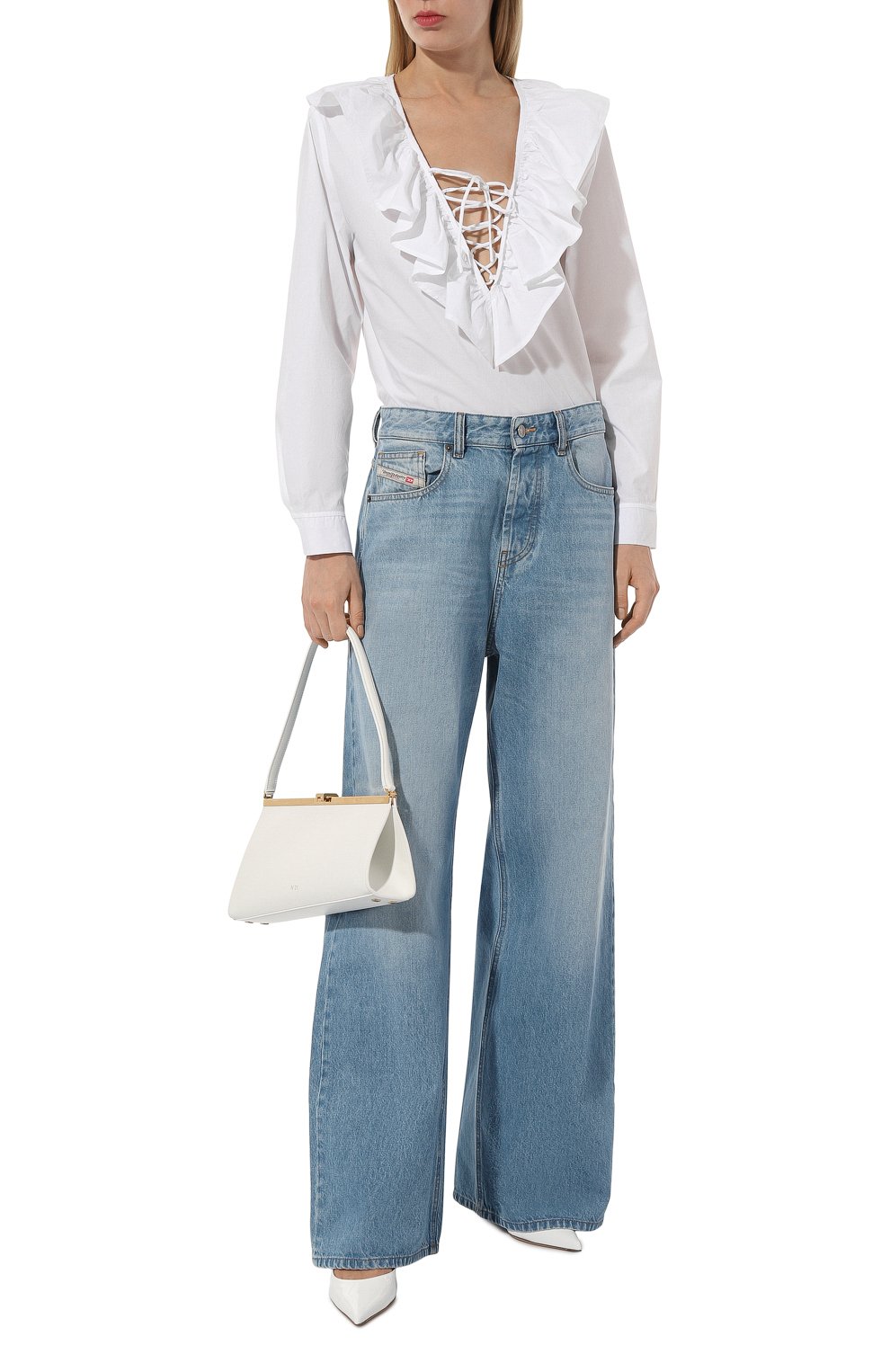 Хлопковая блузка GANNI, арт. F8701, фото 2