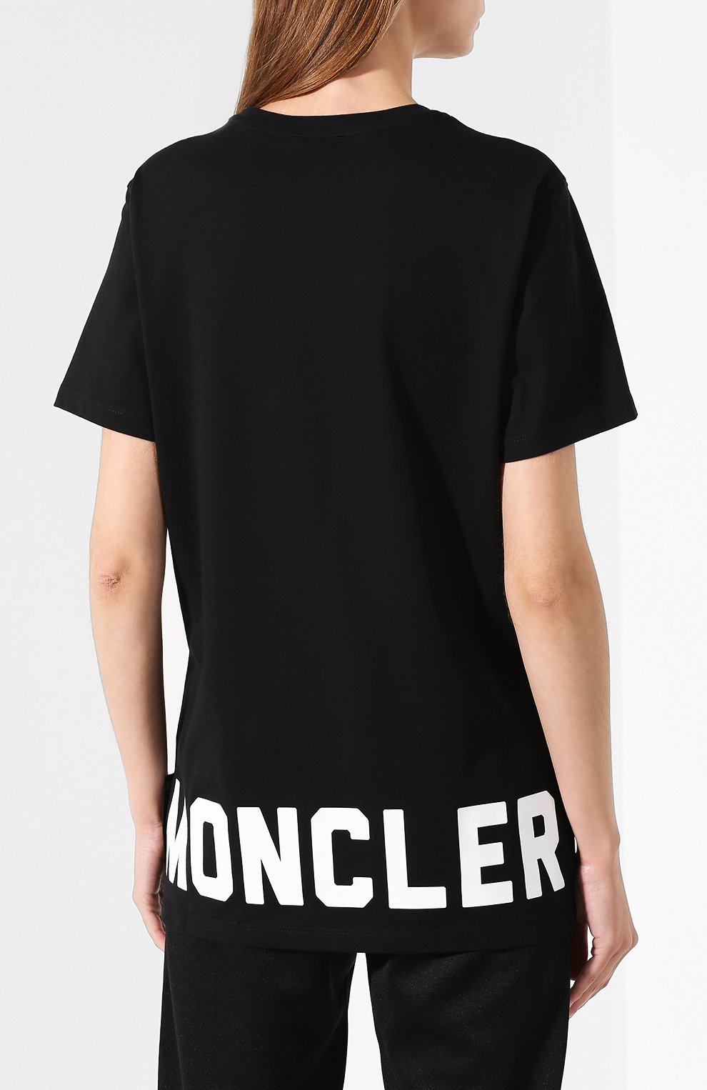 Хлопковая футболка MONCLER черного цвета по цене 18800 руб., арт. E2-093-80916-50-V8094, фото 4 Хлопковая футболка MONCLER, арт. E2-093-80916-50-V8094, фото 4