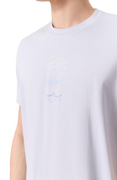 Хлопковая футболка PAUL&SHARK светло-голубого цвета по цене 31600 руб., арт. 26411048, фото 5 Хлопковая футболка PAUL&SHARK, арт. 26411048, фото 5