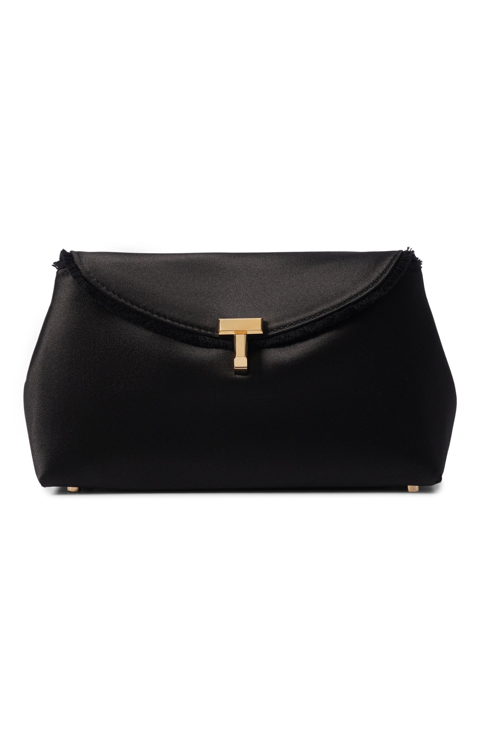 Атласный клатч t-lock mini TOTEME черного цвета по цене 93650 руб., арт. 261-WAL0085-FB0227, фото 1 Атласный клатч t-lock mini TOTEME, арт. 261-WAL0085-FB0227, фото 1