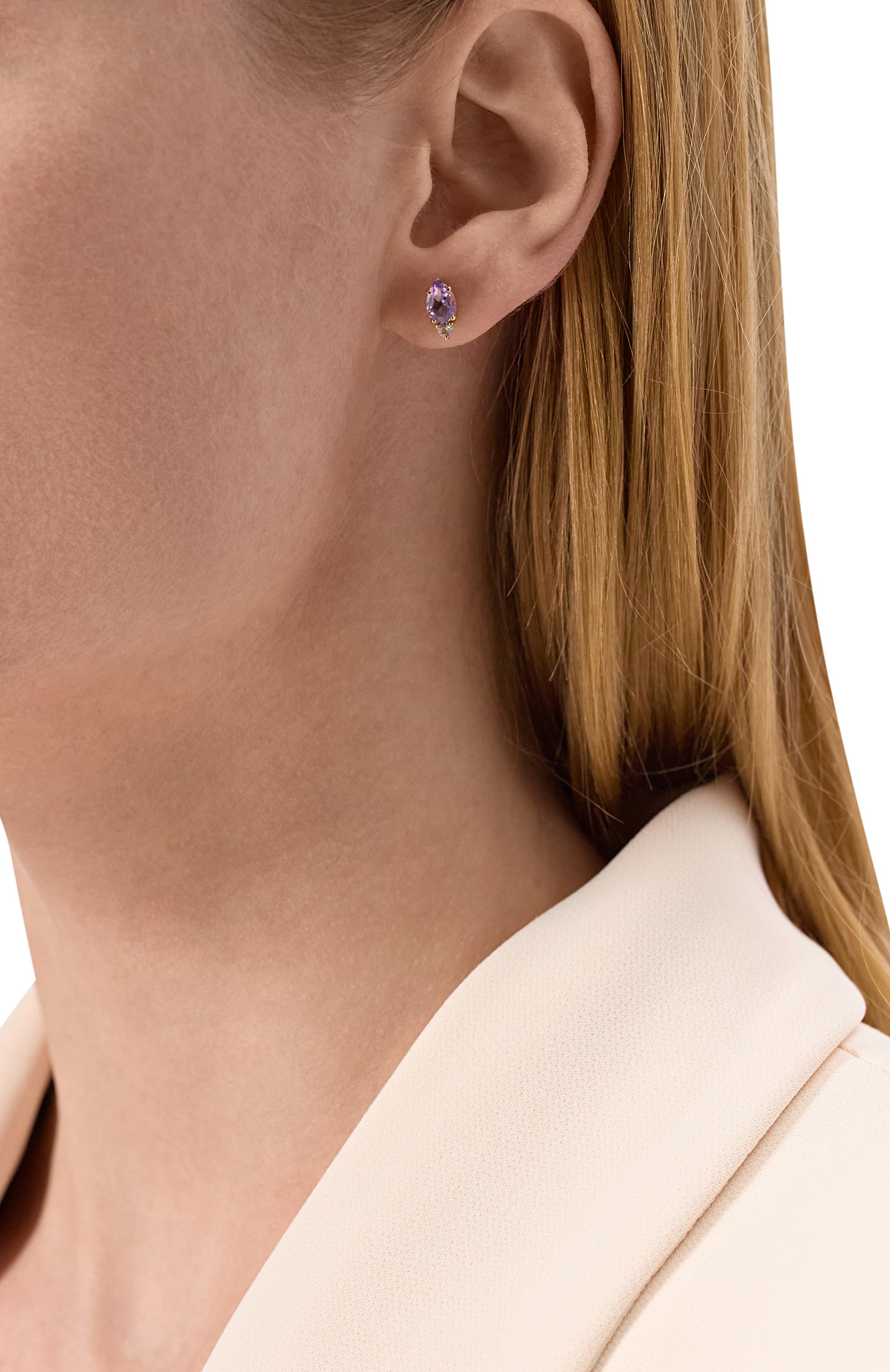 Серьги-пусеты с аметистом MOONKA, арт. ec-ser-amt, фото 2