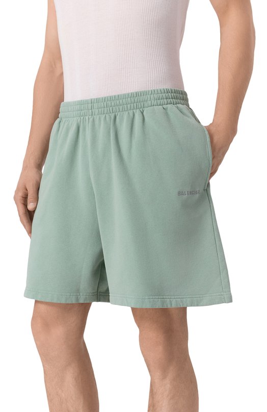 Хлопковые шорты Balenciaga 826385/TSVG6 Зелёный  826385/TSVG6 Фото 3
