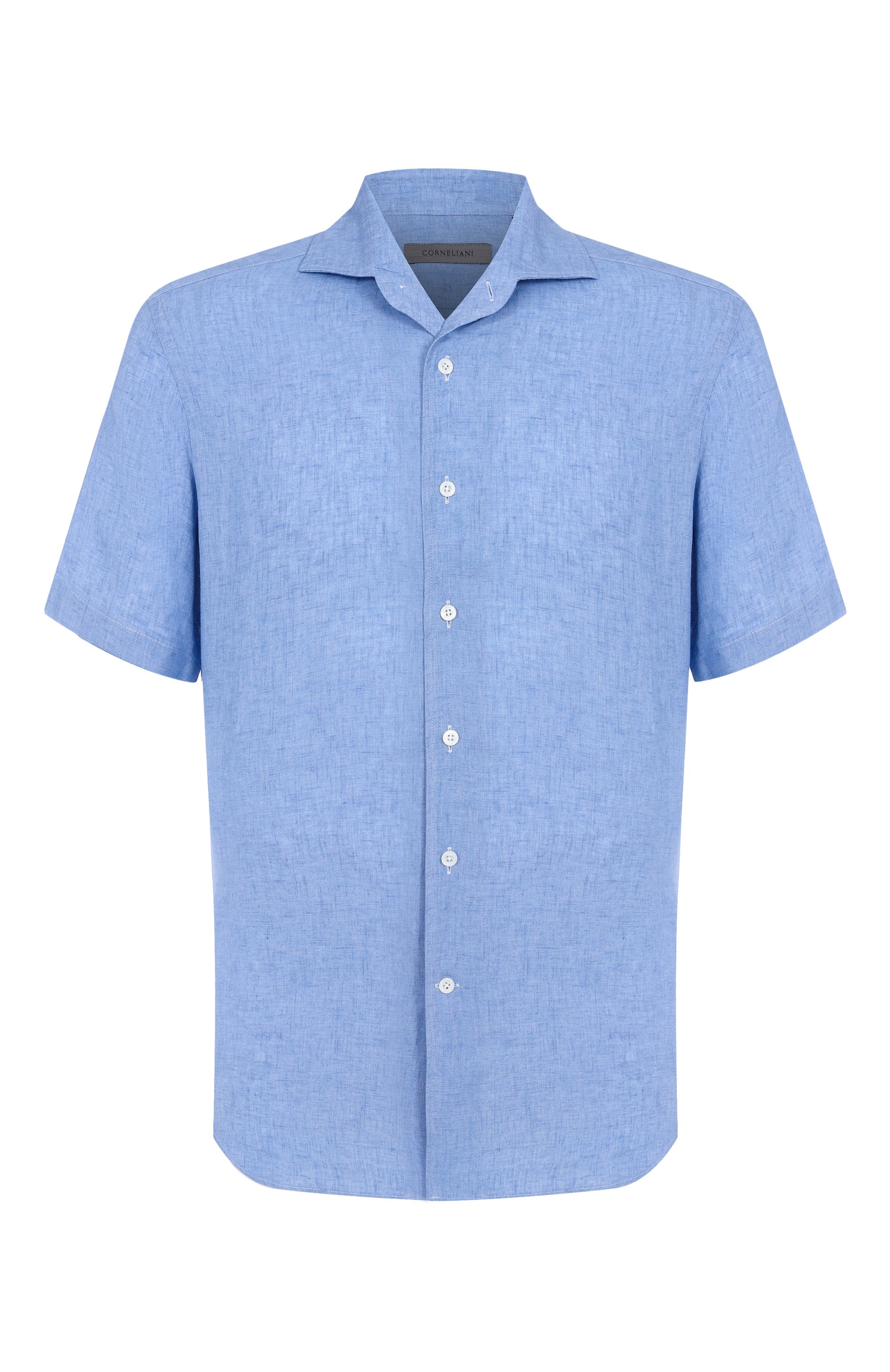 Льняная рубашка CORNELIANI голубого цвета по цене 38800 руб., арт. 25I126-2511334, фото 1 Льняная рубашка CORNELIANI, арт. 25I126-2511334, фото 1