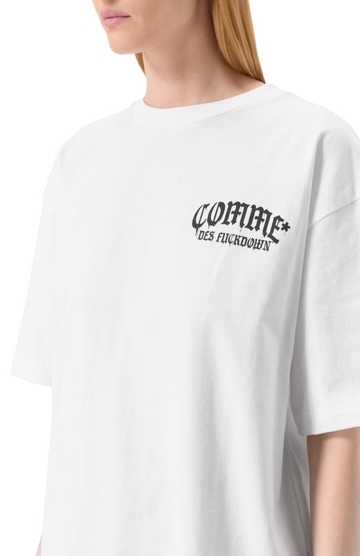 Хлопковая футболка Comme des Fuckdown CFABW01313 Белый  CFABW01313 Фото 5