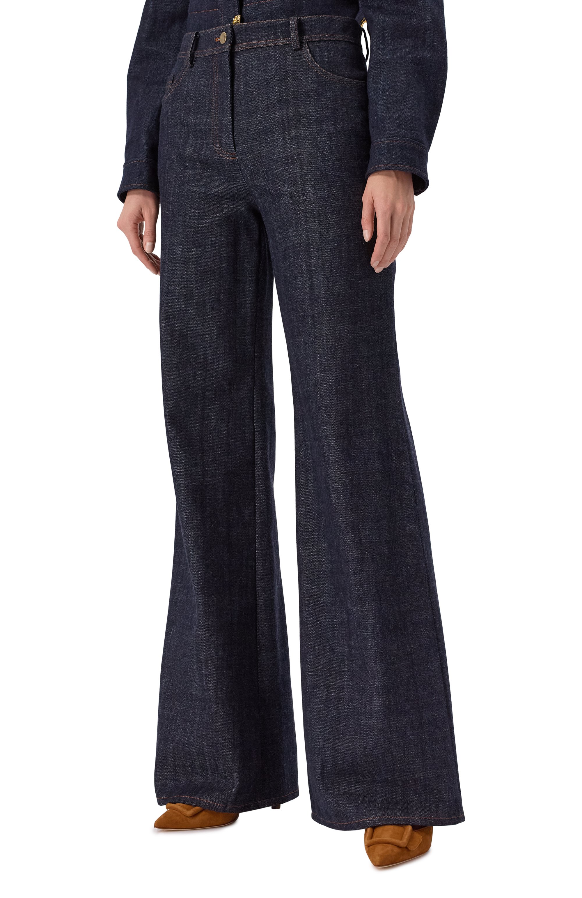 Джинсы ELIE SAAB синего цвета по цене 150500 руб., арт. P0054, фото 3 Джинсы ELIE SAAB, арт. P0054, фото 3