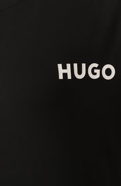 Женская футболка из вискозы HUGO черного цвета, арт. 50490707 | Фото 6 (Материал внешний: Вискоза; Нос: Не проставлено)