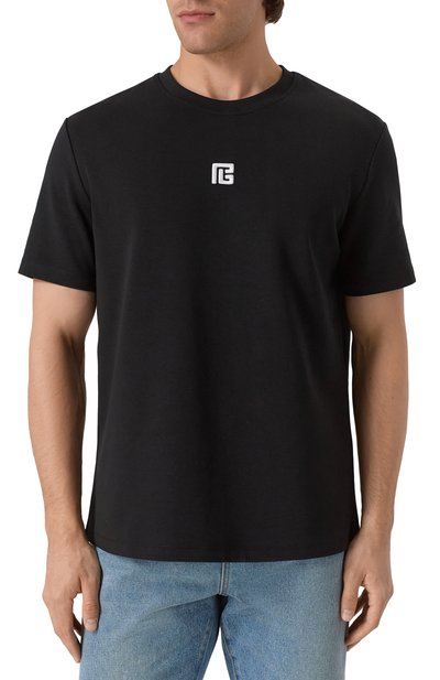 Футболка BALMAIN черного цвета по цене 49950 руб., арт. FH1EG000/BC87, фото 3 Футболка BALMAIN, арт. FH1EG000/BC87, фото 3