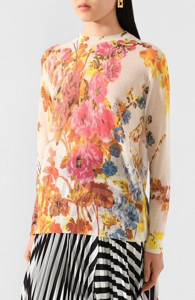 Хлопковый пуловер DRIES VAN NOTEN черно-белого цвета по цене 79100 руб., арт. 201-11202-9710, фото 3 Хлопковый пуловер DRIES VAN NOTEN, арт. 201-11202-9710, фото 3