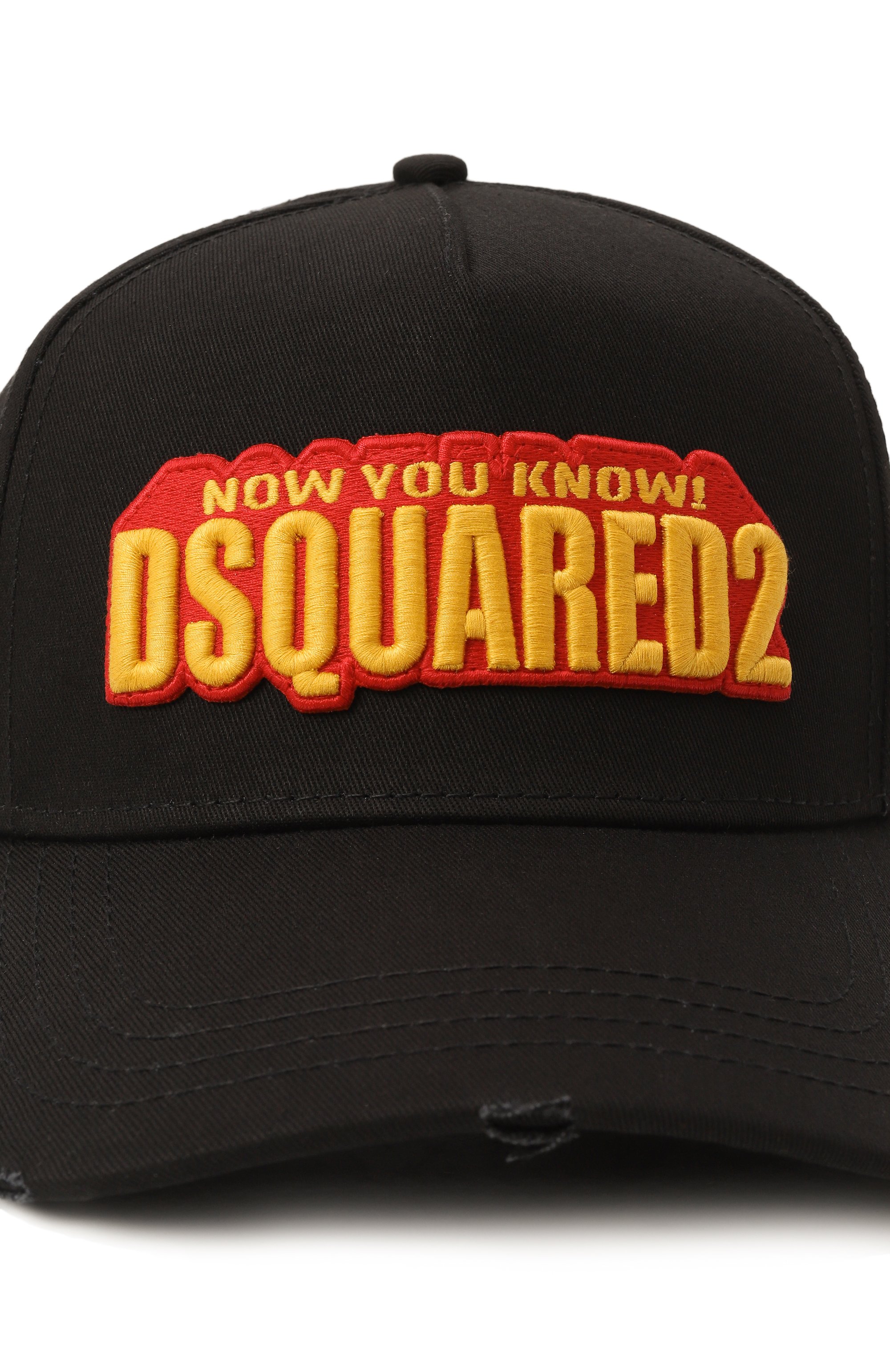 Хлопковая бейсболка DSQUARED2 черного цвета по цене 24300 руб., арт. BCM0901/05C00001, фото 3 Хлопковая бейсболка DSQUARED2, арт. BCM0901/05C00001, фото 3