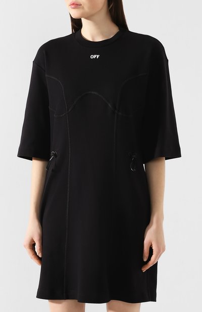 Хлопковое платье OFF-WHITE, арт. 0WDB222R20H840951001, фото 3