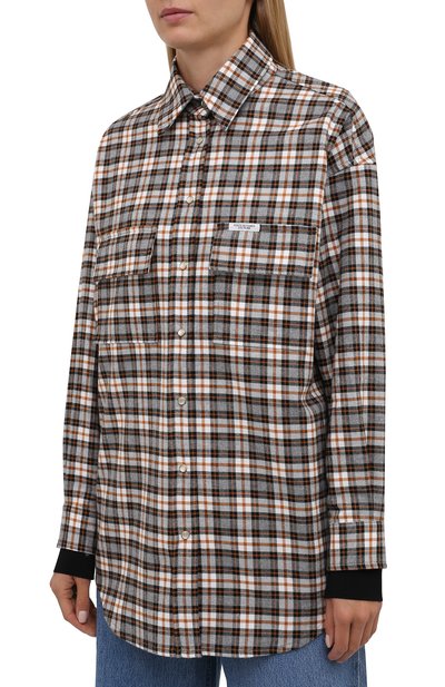 Хлопковая рубашка FORTE DEI MARMI COUTURE коричневого цвета по цене 32400 руб., арт. 21WF1108, фото 3 Хлопковая рубашка FORTE DEI MARMI COUTURE, арт. 21WF1108, фото 3