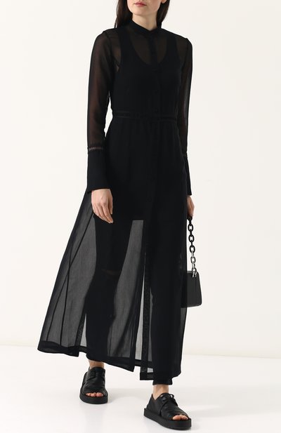 Полупрозрачное платье-рубашка из смеси хлопка и шелка ISABEL BENENATO, арт. WW15S18, фото 2