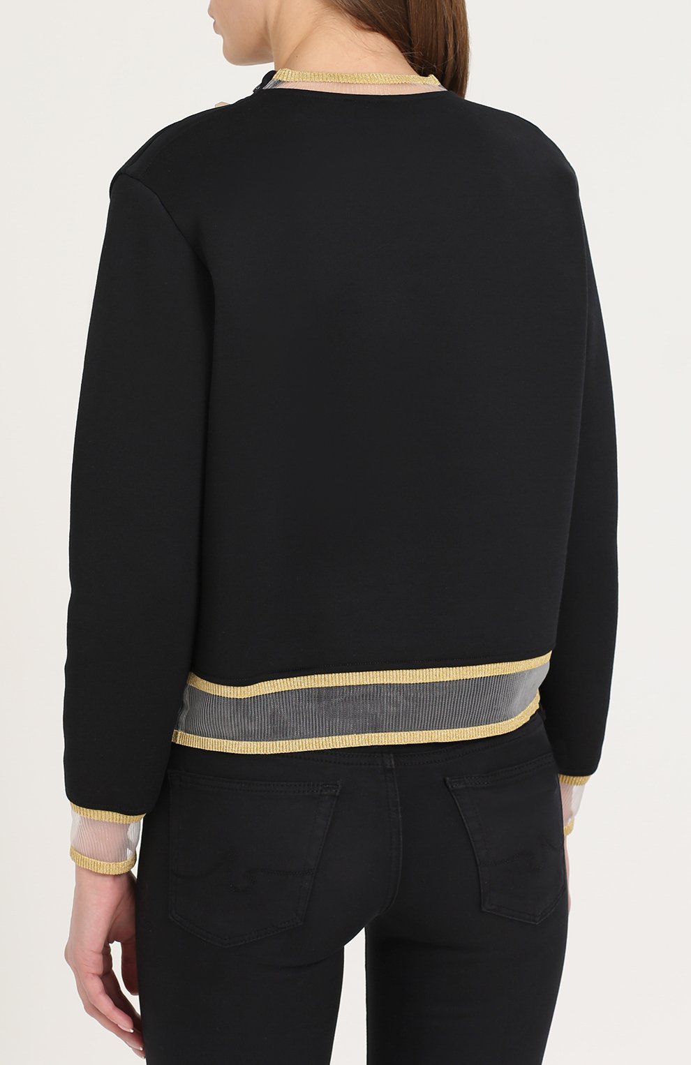 Свитшот с полупрозрачными вставками и декоративной отделкой FENDI, арт. FS6632/02D, фото 4