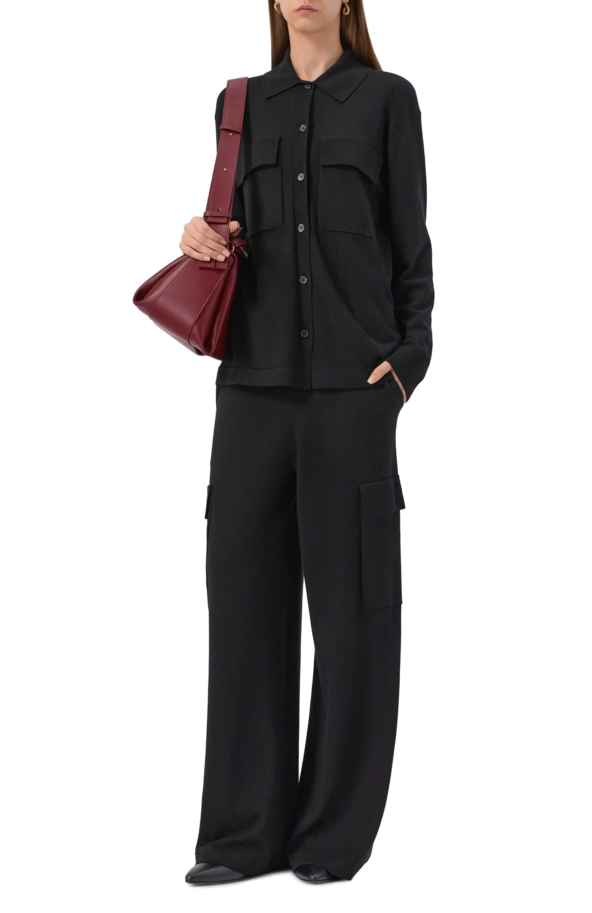 Рубашка из шерсти и кашемира P.A.R.O.S.H. черного цвета по цене 53900 руб., арт. LIME25-D540898, фото 2 Рубашка из шерсти и кашемира P.A.R.O.S.H., арт. LIME25-D540898, фото 2