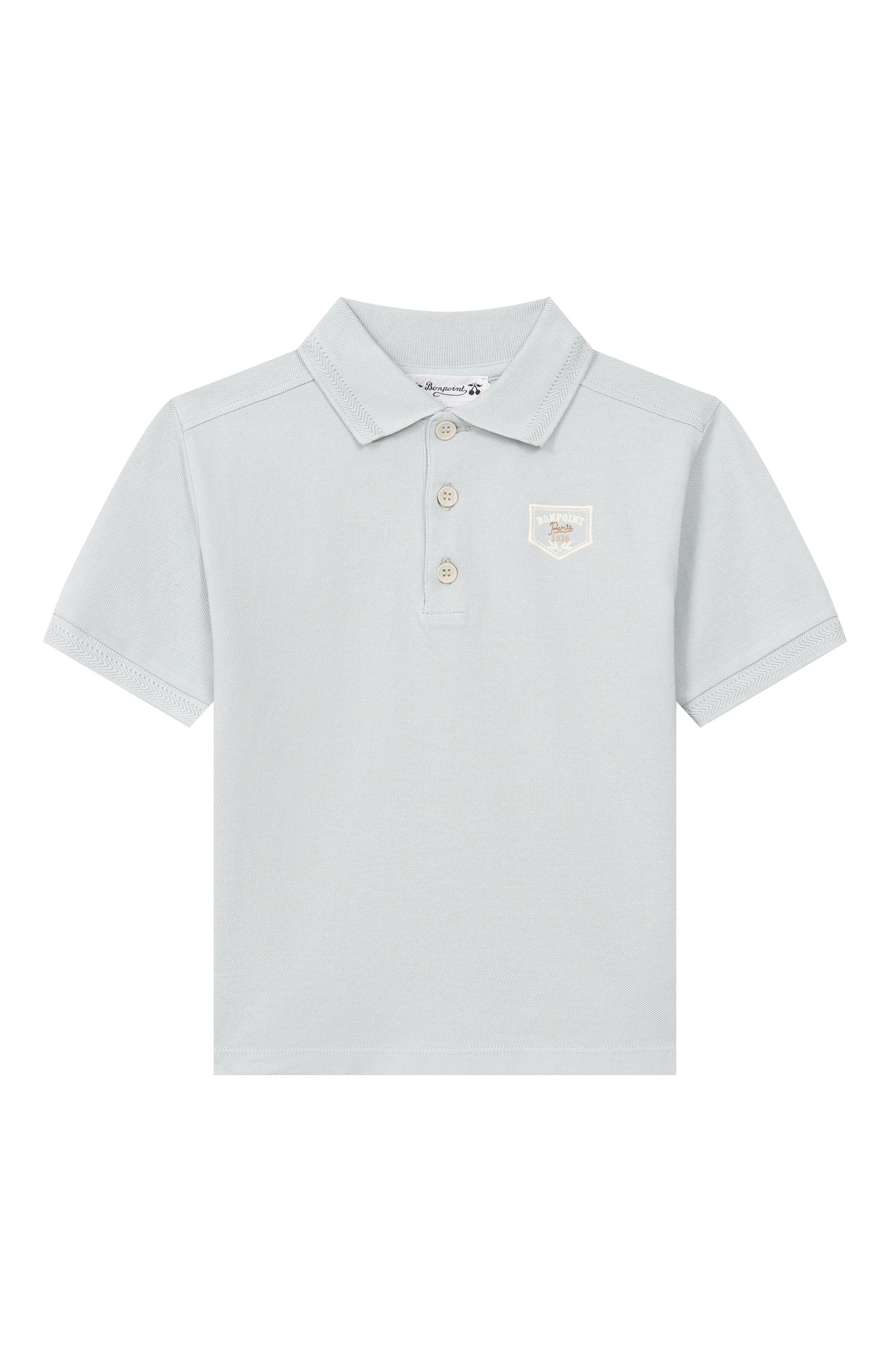 Хлопковое поло BONPOINT голубого цвета по цене 16350 руб., арт. S06BTSK00010/10A-12A, фото 1 Хлопковое поло BONPOINT, арт. S06BTSK00010/10A-12A, фото 1
