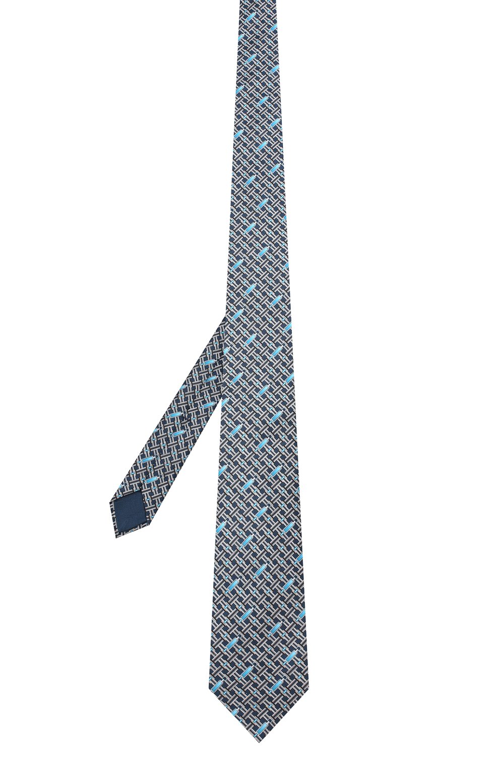 Шелковый галстук ZILLI голубого цвета по цене 25800 руб., арт. 50200/TIES, фото 2 Шелковый галстук ZILLI, арт. 50200/TIES, фото 2