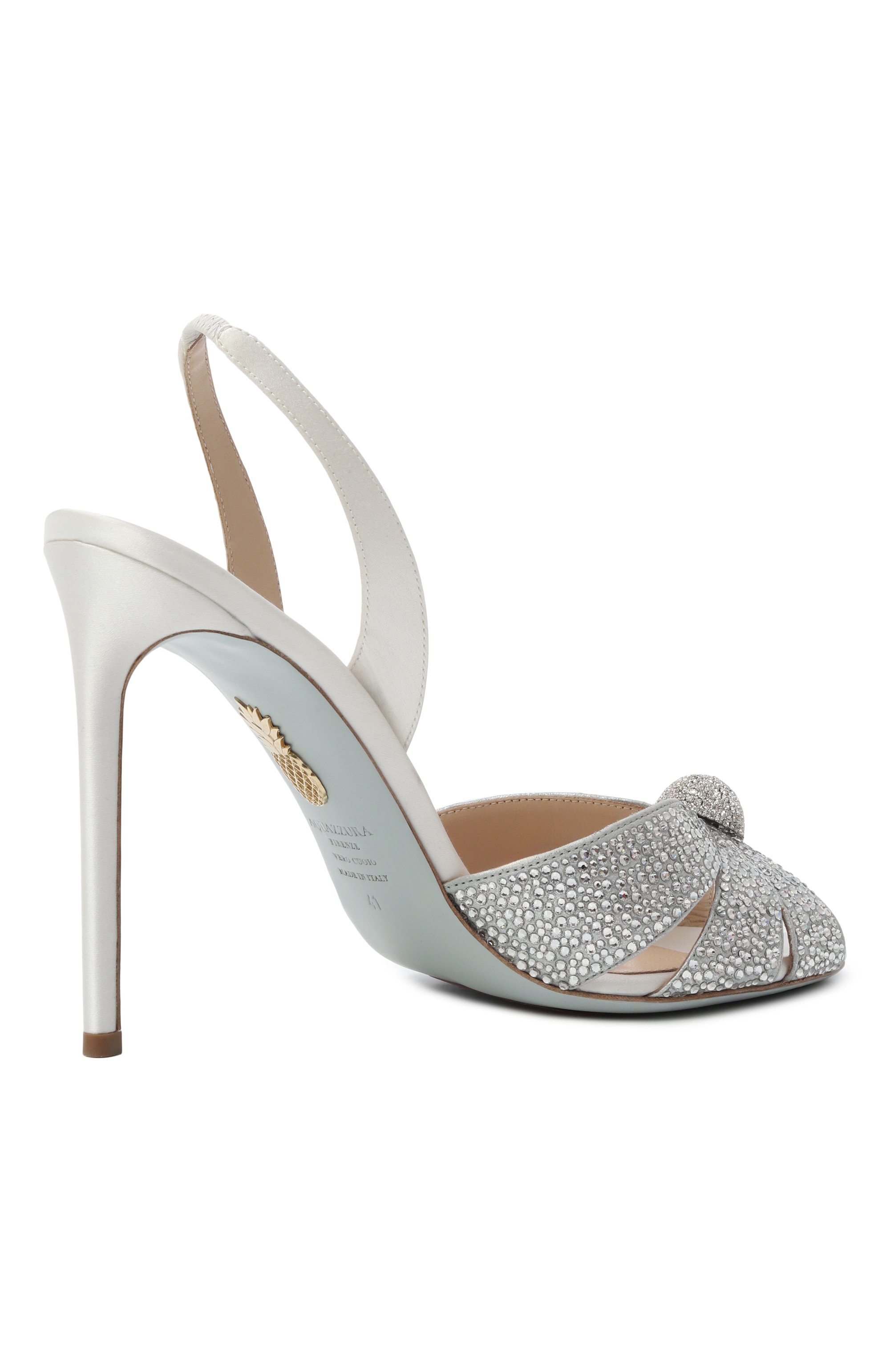 Текстильные босоножки italian flirt 105 AQUAZZURA, арт. IFTHIGBR/STD, фото 5