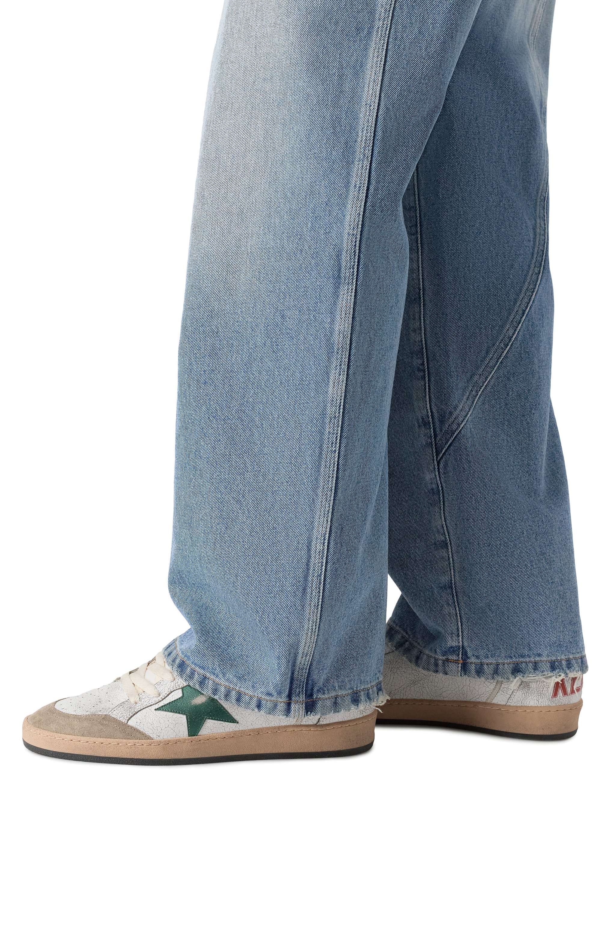 Комбинированные кеды ball star GOLDEN GOOSE DELUXE BRAND белого цвета по цене 77050 руб., арт. GMF00327.F006025, фото 3 Комбинированные кеды ball star GOLDEN GOOSE DELUXE BRAND, арт. GMF00327.F006025, фото 3