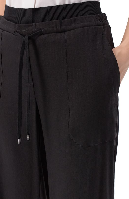 Брюки изо льна и вискозы Lorena Antoniazzi P2640PA81A/3347 Чёрный  P2640PA81A/3347 Фото 5