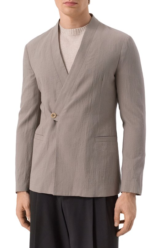 Шерстяной пиджак Giorgio Armani 1SGGG0LP/T02EN Бежевый  1SGGG0LP/T02EN Фото 5