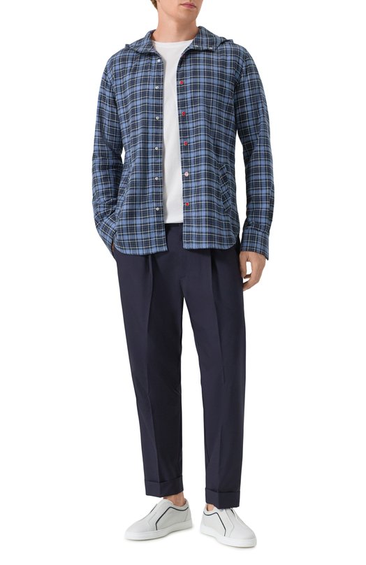 Хлопковая рубашка Kiton UMCMARH0865005 Голубой  UMCMARH0865005 Фото 2
