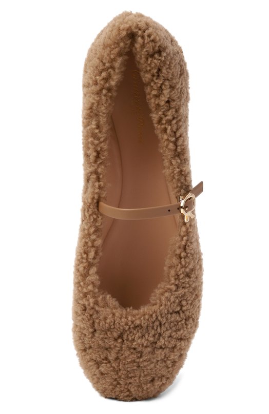 Текстильные балетки Carla Gianvito Rossi G25312.05G0M.SKCCMCM Коричневый  G25312.05G0M.SKCCMCM Фото 6