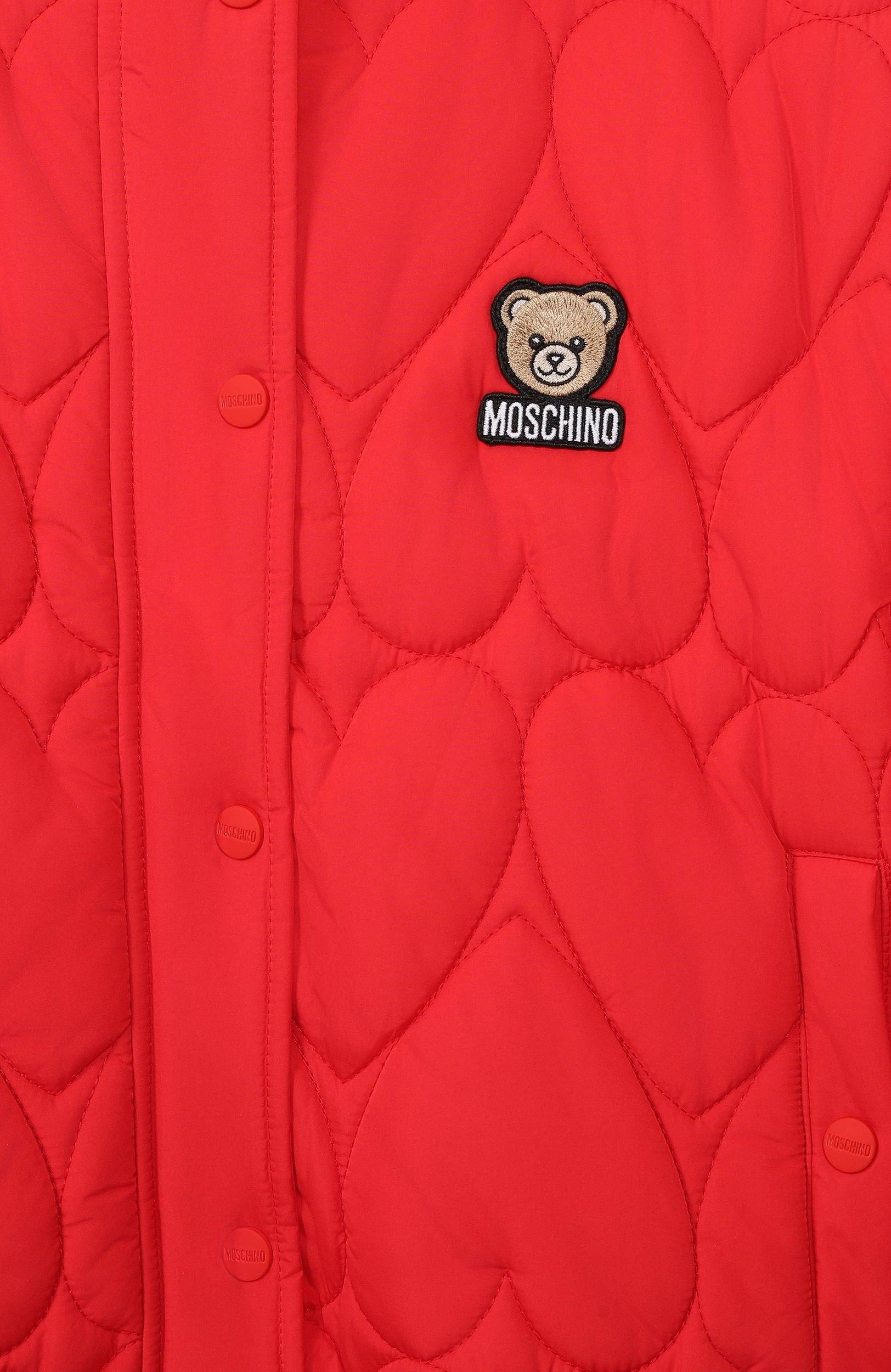 Утепленная куртка MOSCHINO красного цвета по цене 39950 руб., арт. HDS05A/L3AC7_001, фото 3 Утепленная куртка MOSCHINO, арт. HDS05A/L3AC7_001, фото 3