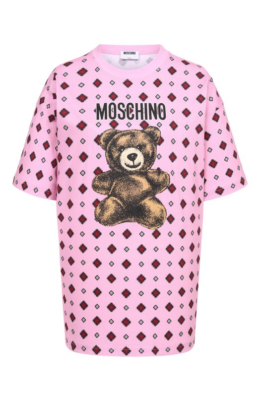 Хлопковая футболка Moschino V0715/0541 Розовый V0715/0541