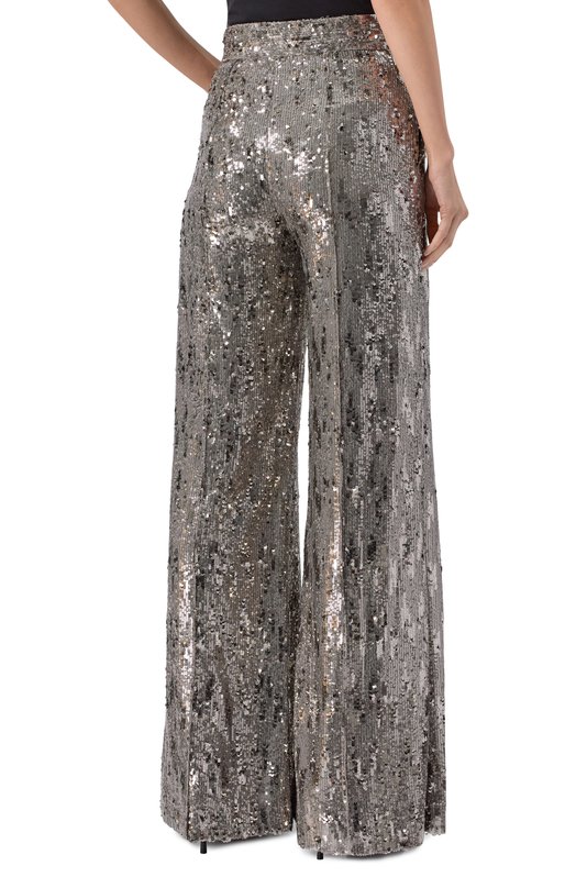 Брюки с отделкой пайетками Elie Saab P0005NP25/PA009 Серебряный  P0005NP25/PA009 Фото 4