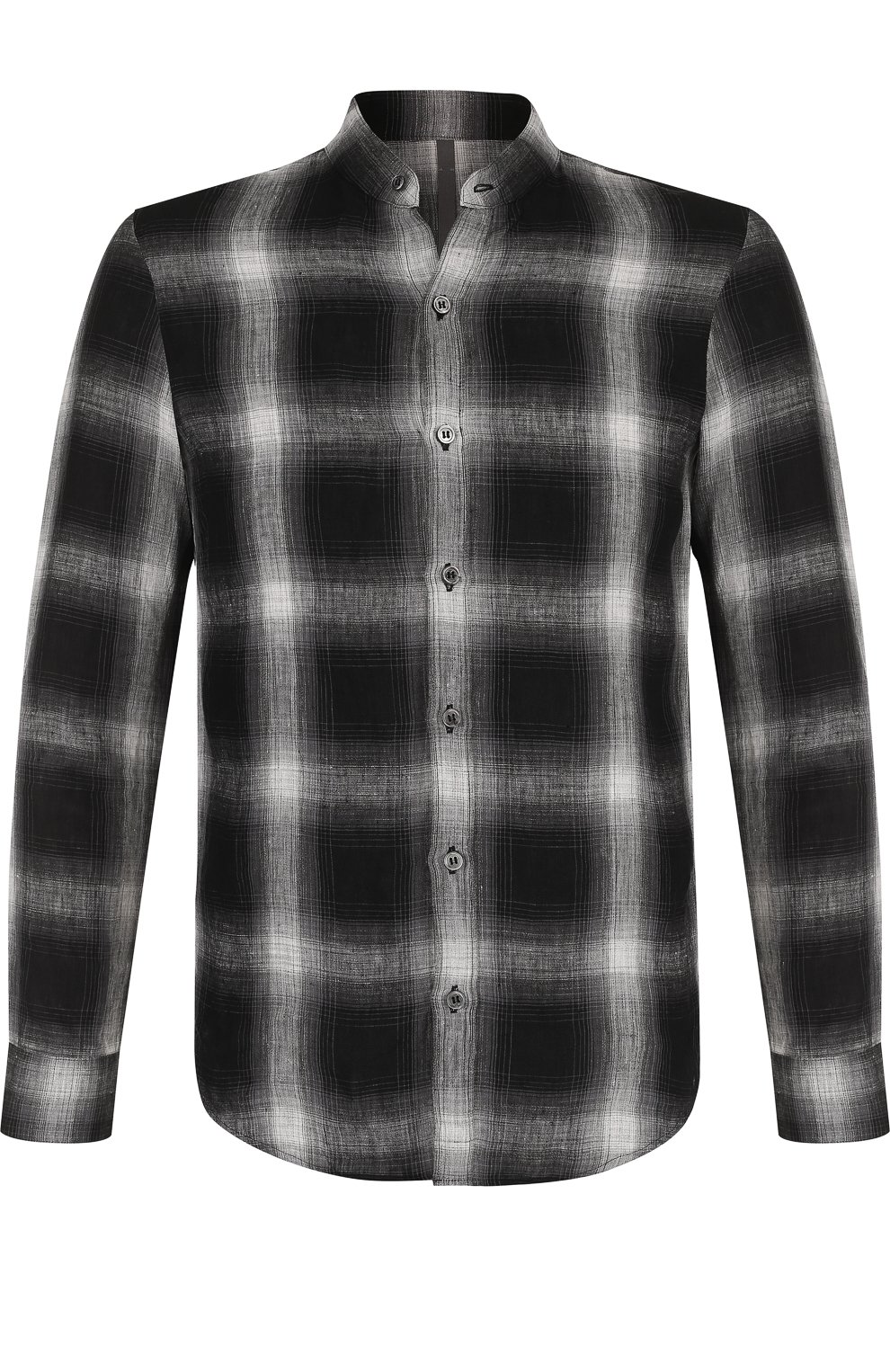 Льняная рубашка в клетку KAZUYUKI KUMAGAI черного цвета по цене 36700 руб., арт. KS81-056, фото 1 Льняная рубашка в клетку KAZUYUKI KUMAGAI, арт. KS81-056, фото 1