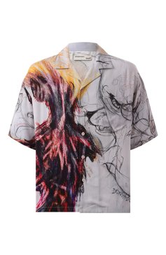 Мужская рубашка из вискозы DOMREBEL разноцветного цвета, арт. ASCEND/CAMP C0LLAR SHIRT | Фото 1 (Материал сплава: Проставлено; Драгоценные камни: Проставлено; Материал внешний: Вискоза, Хлопок; Длина (для топов): Стандартные; Случай: Повседневный; Рукава: Короткие; Стили: Кэжуэл; Принт: С принтом; Воротник: Отложной)
