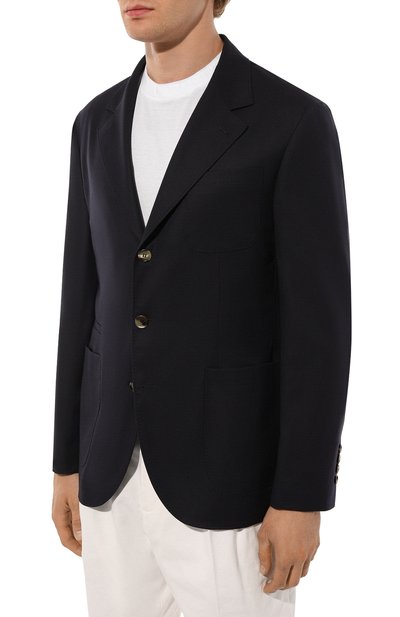 Шерстяной пиджак BRUNELLO CUCINELLI темно-синего цвета по цене 337000 руб., арт. ME2267BND, фото 4 Шерстяной пиджак BRUNELLO CUCINELLI, арт. ME2267BND, фото 4