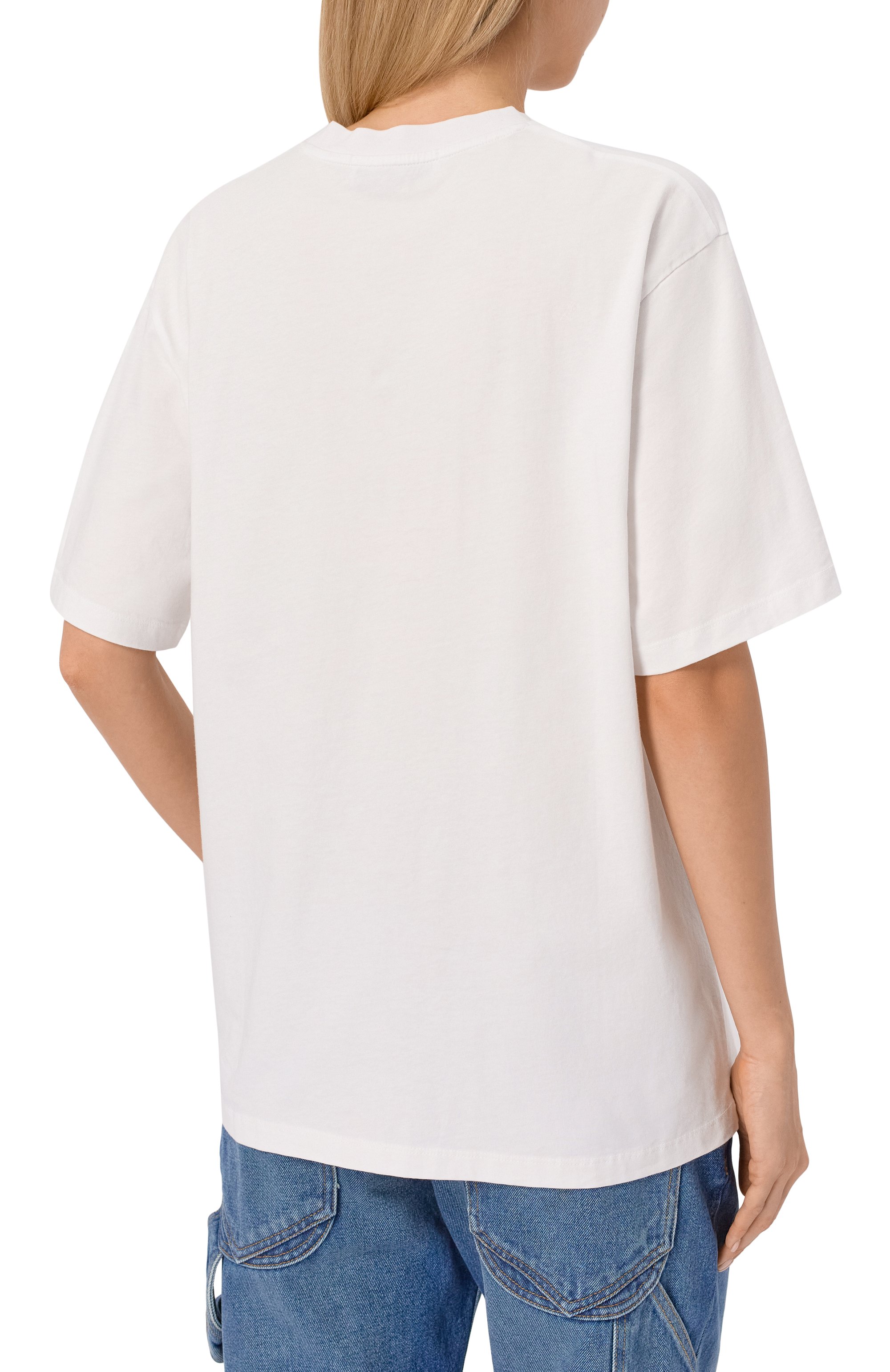 Хлопковая футболка MSGM белого цвета по цене 13500 руб., арт. 3941MDM112SE/257590, фото 4 Хлопковая футболка MSGM, арт. 3941MDM112SE/257590, фото 4