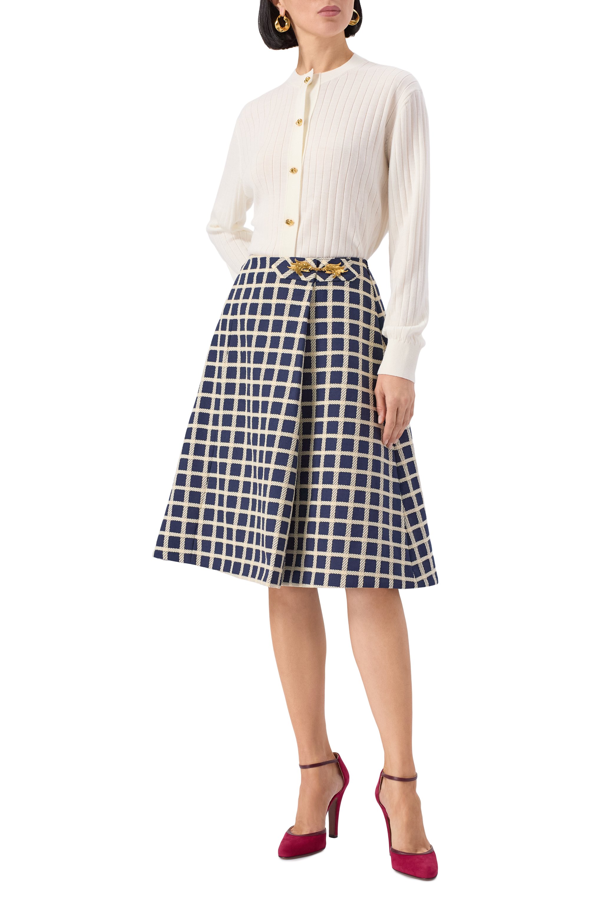 Юбка из шерсти и хлопка VALENTINO, арт. 7B3RACE49G2, фото 2