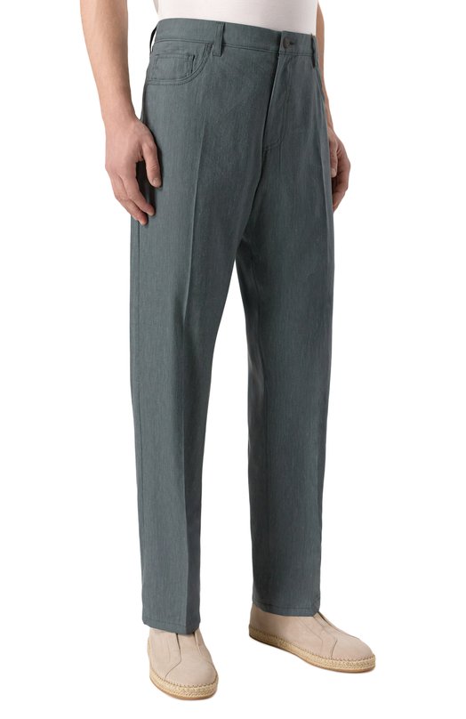 Брюки изо льна и шерсти Canali U7052/AE02571 Серый  U7052/AE02571 Фото 3