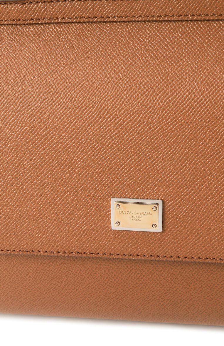 Женская сумка sicily medium DOLCE & GABBANA бежевого цвета, арт. BB9002/A1001_SET | Фото 3 (Ремень/цепочка: На ремешке; Драгоценные камни: Проставлено; Размер: medium; Материал: Натуральная кожа; Материал сплава: Проставлено)