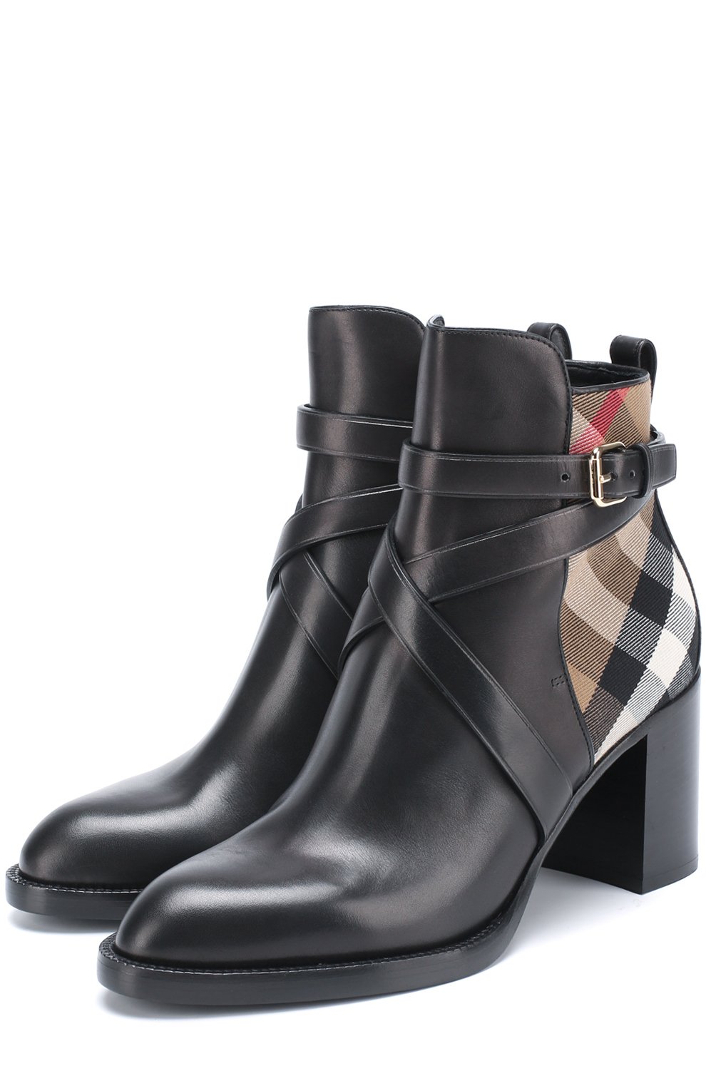 Кожаные ботильоны на устойчивом каблуке BURBERRY, арт. 4036482, фото 1