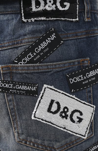 Укороченные джинсы прямого кроя с потертостями DOLCE & GABBANA, арт. FTA0PZ/G8V47, фото 5