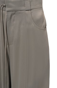Женские брюки из вискозы AERON серого цвета, арт. AW24RSPA282475055 | Фото 5 (Силуэт Ж (брюки и джинсы): Широкие; Длина (брюки, джинсы): Стандартные; Женское Кросс-КТ: Брюки-одежда; Материал сплава: Проставлено; Материал внешний: Вискоза; Драгоценные камни: Проставлено; Стили: Кэжуэл)