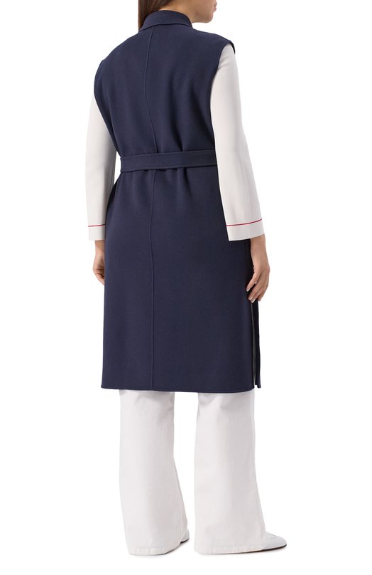 Жилет из шерсти и кашемира Marina Rinaldi Voyage Синий, фото 4