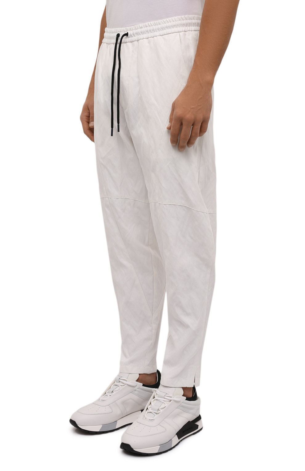 Брюки из вискозы и хлопка GIORGIO ARMANI белого цвета по цене 118000 руб., арт. 2SGPP0N9/T01LW, фото 3 Брюки из вискозы и хлопка GIORGIO ARMANI, арт. 2SGPP0N9/T01LW, фото 3