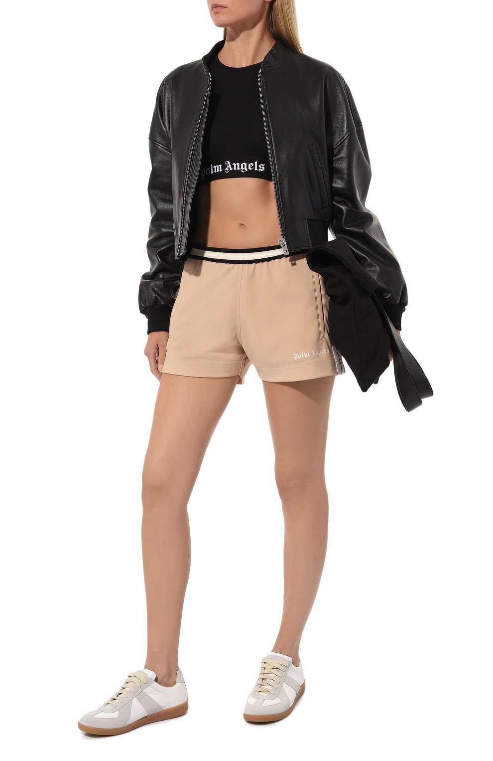 Хлопковый топ PALM ANGELS черного цвета по цене 12650 руб., арт. PWUE003S23FAB0011010, фото 2 Хлопковый топ PALM ANGELS, арт. PWUE003S23FAB0011010, фото 2